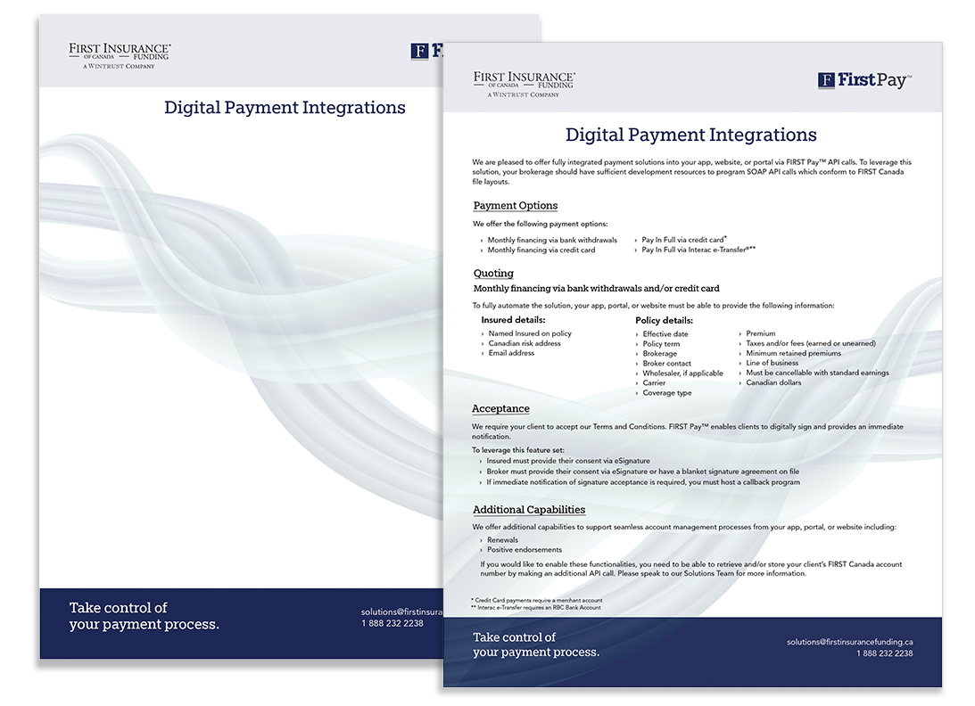 FIRST Digital Pay collateral <br>Tools: Adobe InDesign<br>Skills: Branding, color theory, typography, layout